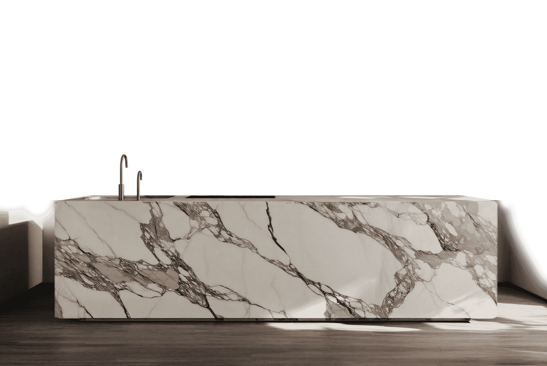 Marble kitchen island detail