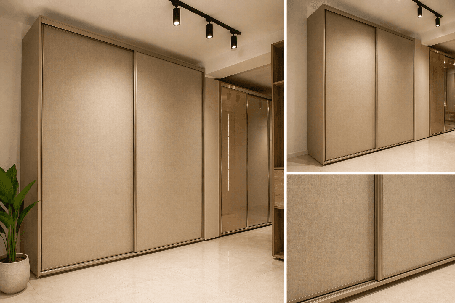 Etoile Dressing BM Wood avec portes coulissantes effet textile