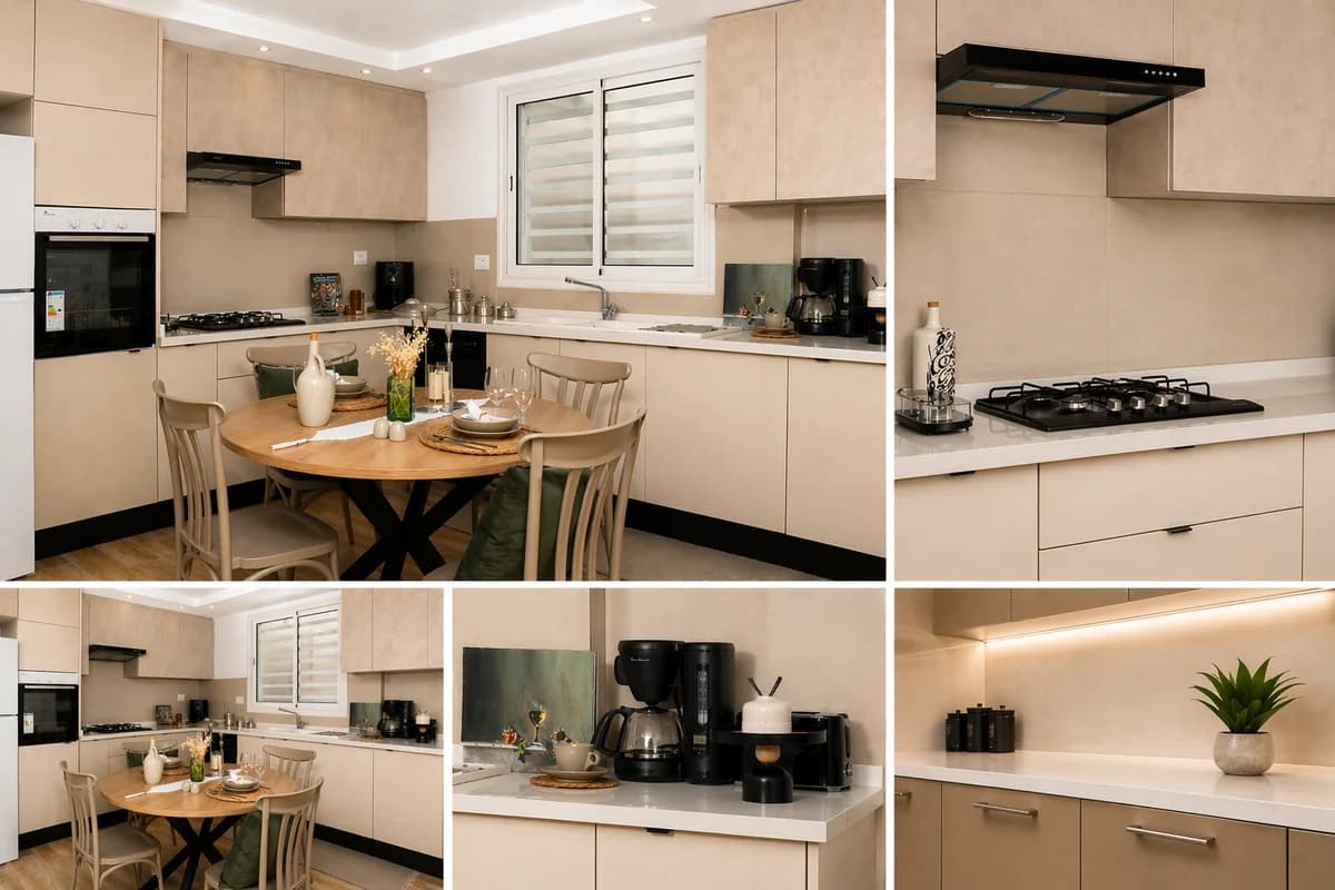 Cuisine Aura Beige Moderne BM Wood aux tons doux et lignes minimalistes