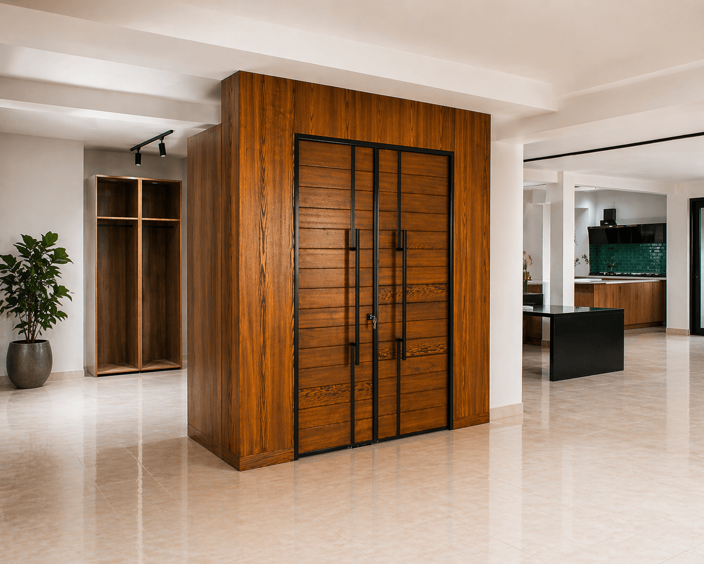 Porte extérieur frêne + Fer