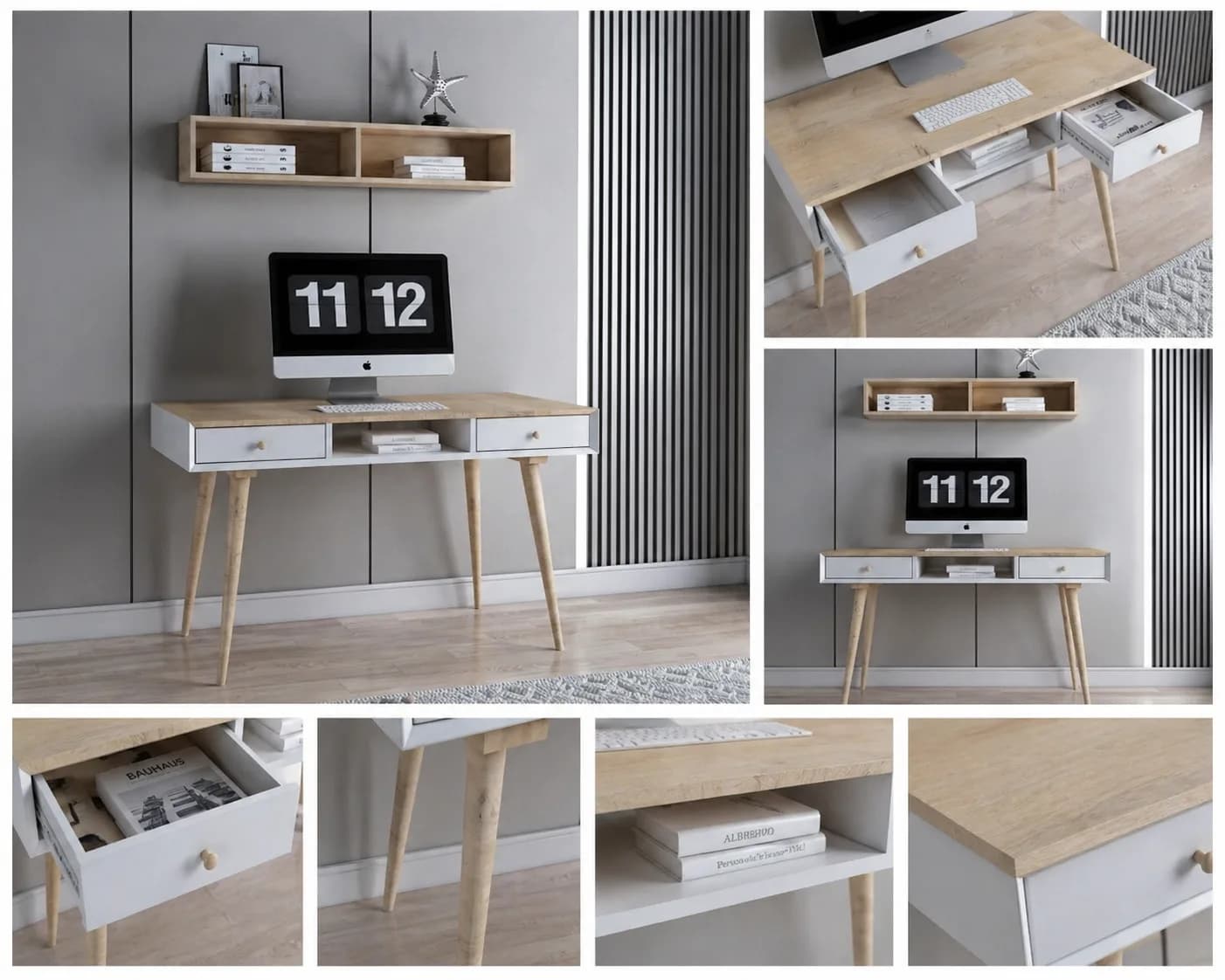 Bureau Bois Blanc Moderne