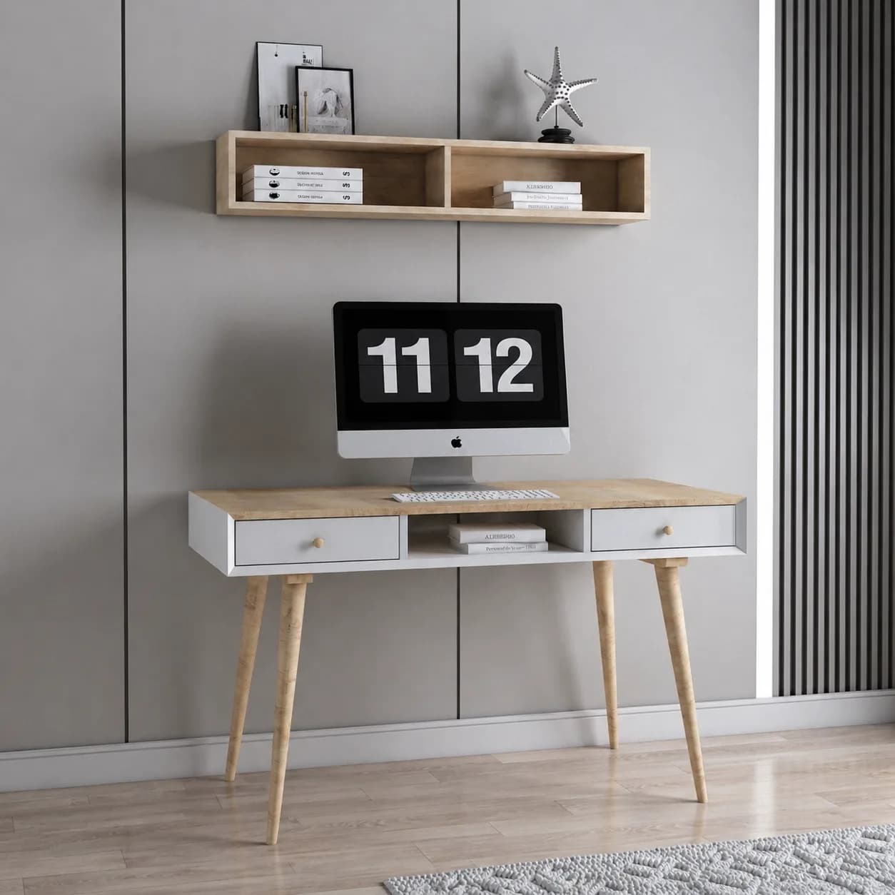Bureau Bois Blanc Moderne - image 2